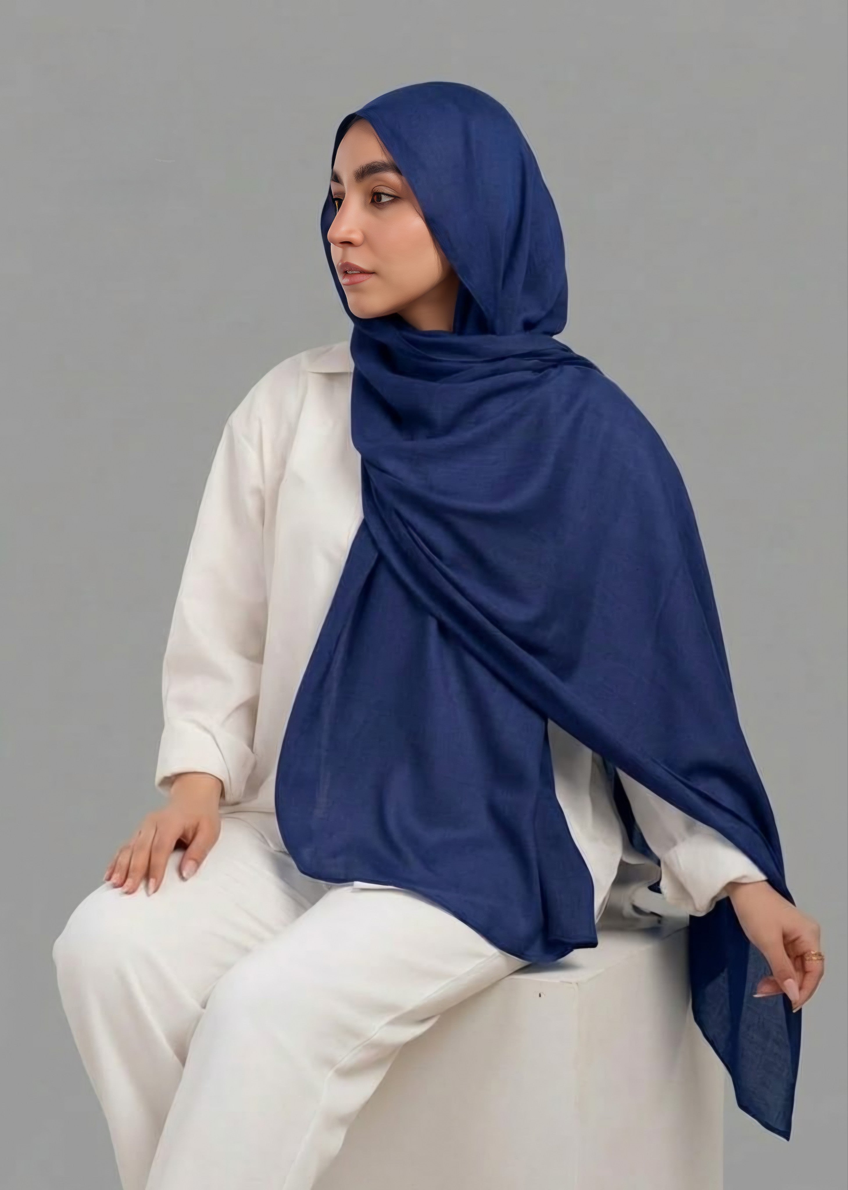 Navy Blue Modal Scarf