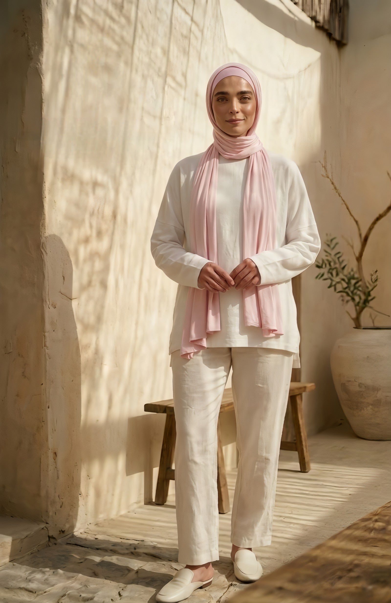 Light Pink Bandana & Scarf